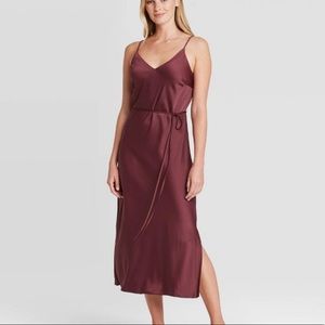 Burgundy Midi Slip Dress